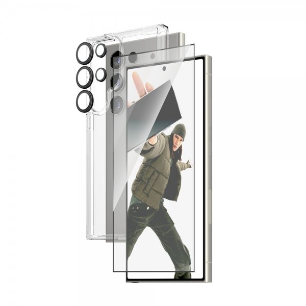 PanzerGlass Samsung Galaxy S24 Ultra Kuori Näytönsuoja Kameran suojus 3-in-1-paketti