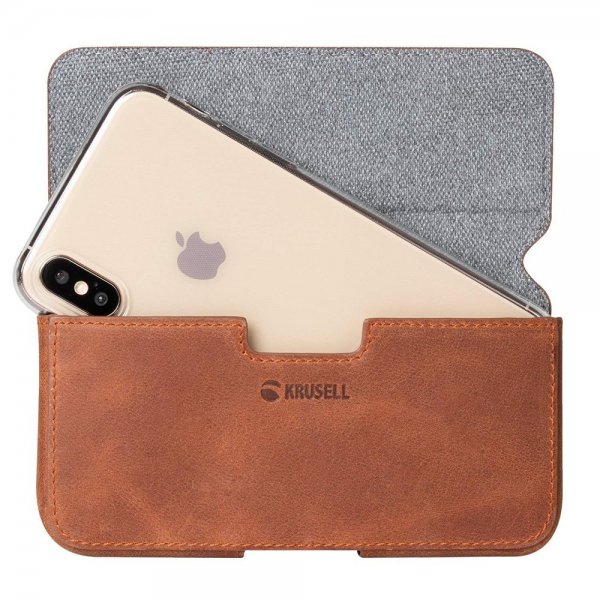 Krusell Vyölaukku Sunne Belt Case L Cognac Brown