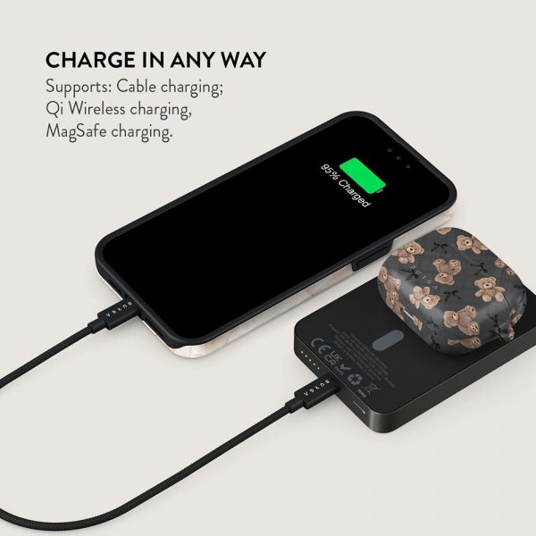 Burga Powerbank MagSafe 5000 mAh BFF Metallinharmaa