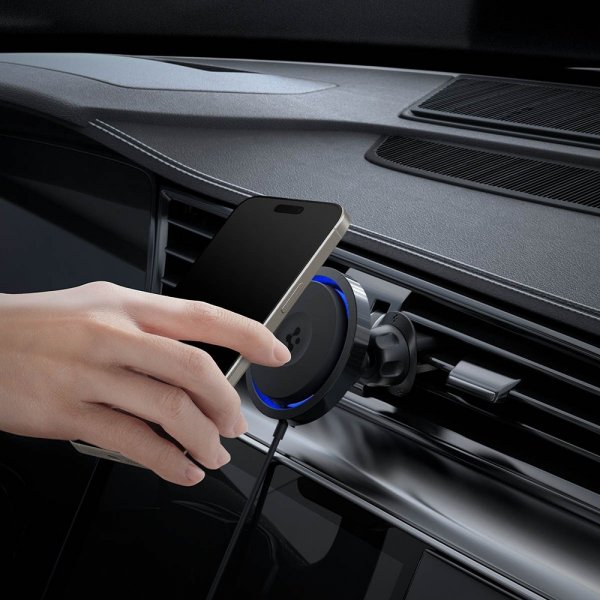 Spigen Autoteline langattomalla latauksella OneTap Pro 3 CryoMax MagFit Air Vent