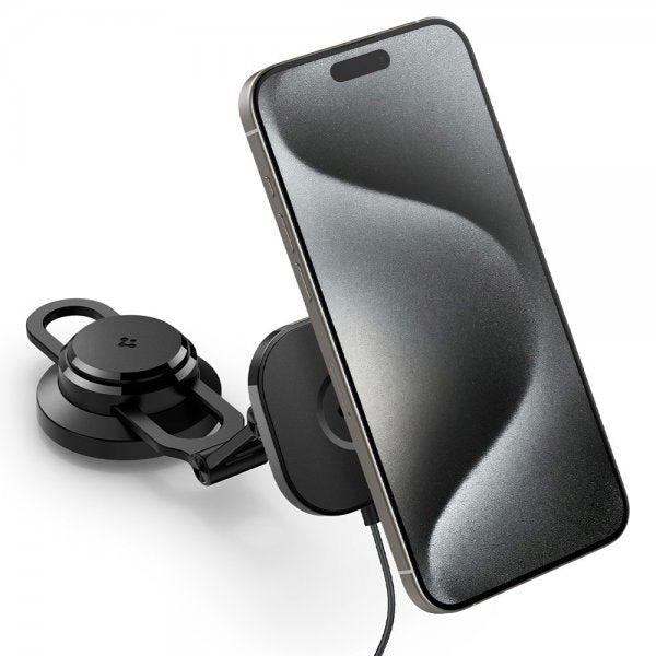 Spigen OneTap Pro 3 Tesla -autoteline langattomalla latauksella näytön kiinnikkeellä, MagFit