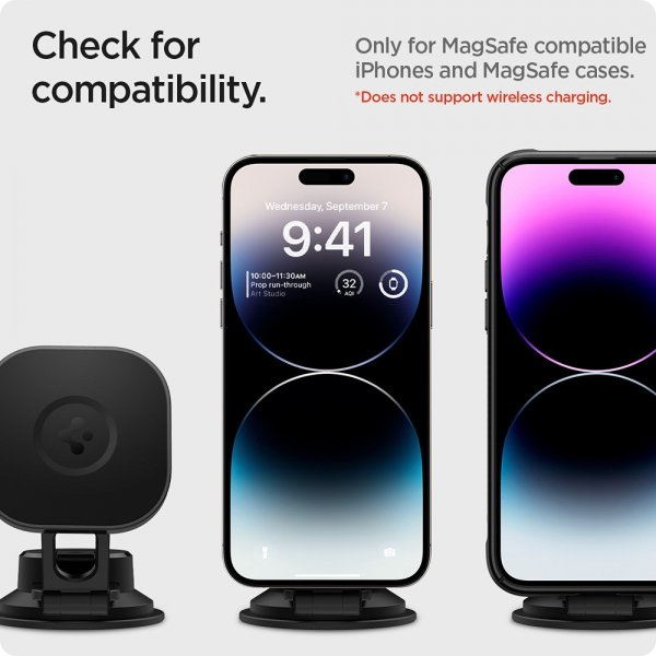 Spigen autoteline OneTap 3 Dashboard Mount MagSafe musta
