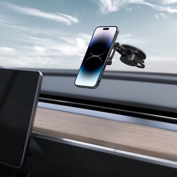 Spigen autoteline OneTap 3 Dashboard Mount MagSafe musta