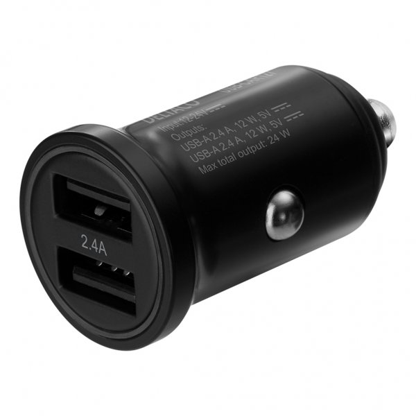 Deltaco Autolaturi 24W Kaksi USB-A Musta