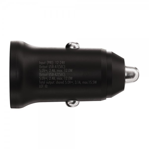 X2O autolaturi 2x12W USB-A Musta