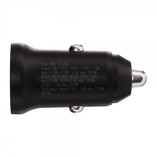 X2O Autolaturi 30W Kaksois-USB-C/USB-A GaN Musta