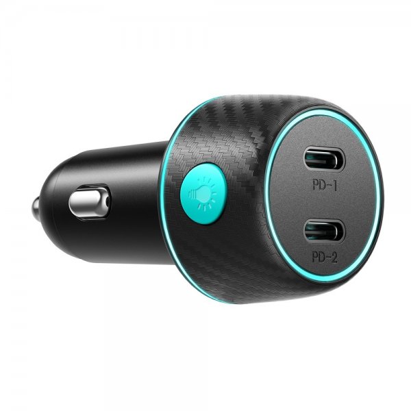 Joyroom Autolaturi CCN02 70W Dual PD Autolaturi valopainikkeella USB-C