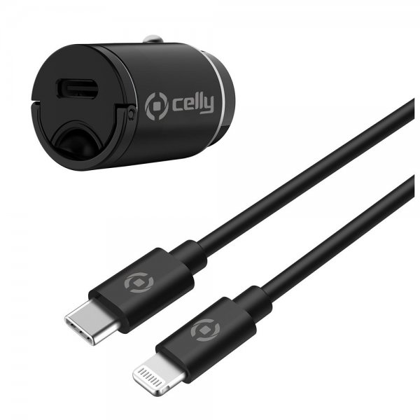 Celly Autolaturi Lightning-kaapelilla CCMINILIGHT 20W Valkoinen