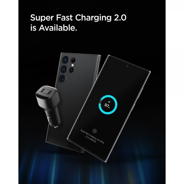 Spigen autolaturi PowerArc ArcStation Dual Port 75W musta