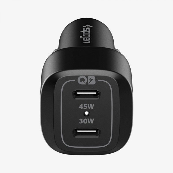 Spigen autolaturi PowerArc ArcStation Dual Port 75W musta