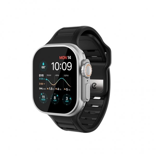 KeyBudz Apple Watch 44/45/46mm/Apple Watch Ultra -ranneke Journey Carbon Black