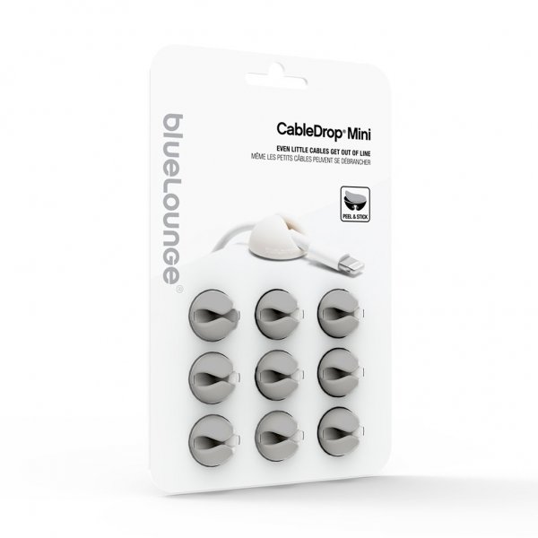 Bluelounge CableDrop Mini Johdonpidikkeet, 9 kpl