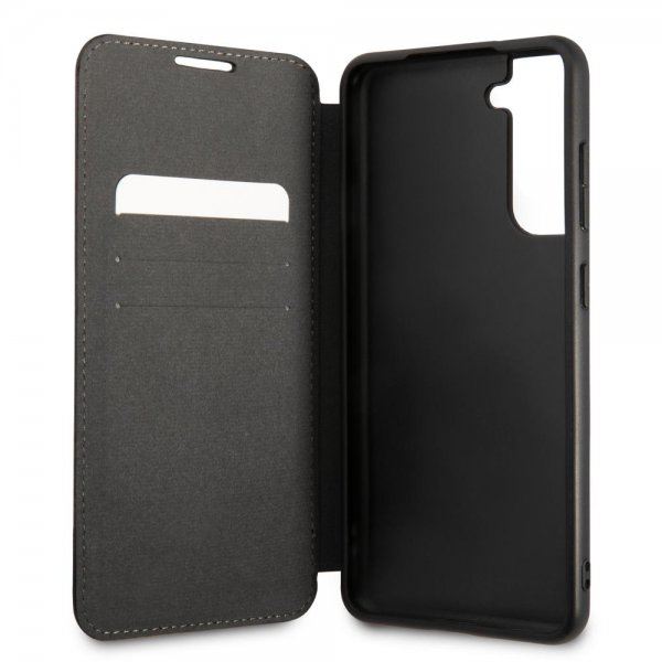 BMW Samsung Galaxy S21 FE -suojakuori Triangle Pattern & Tricolor Stripe, musta