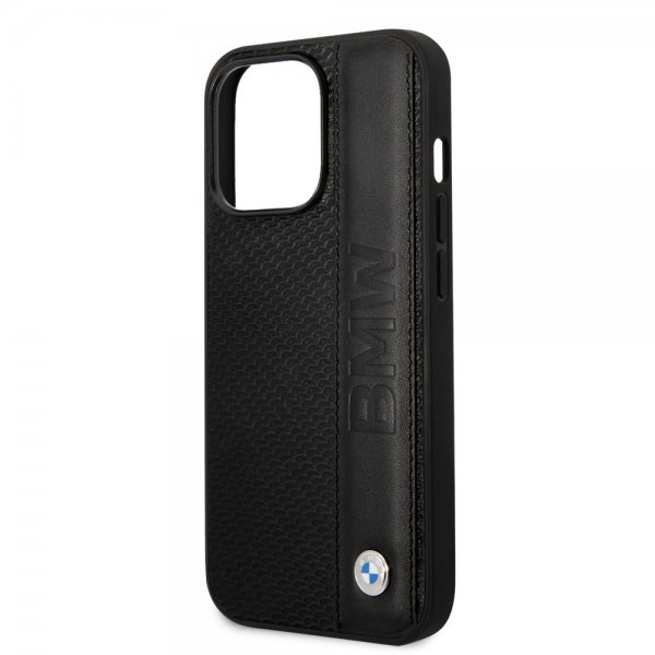 BMW iPhone 14 Pro Max Suojakuori Big Logo Stripe Musta