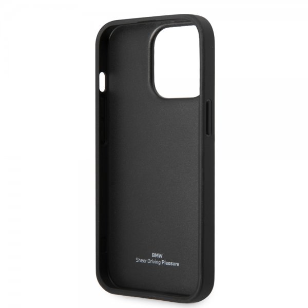 BMW iPhone 14 Pro Max Suojakuori Big Logo Stripe Musta
