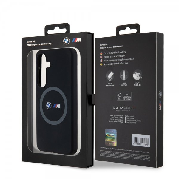 BMW Samsung Galaxy S24 Kuori painetuilla logoilla MagSafe Musta