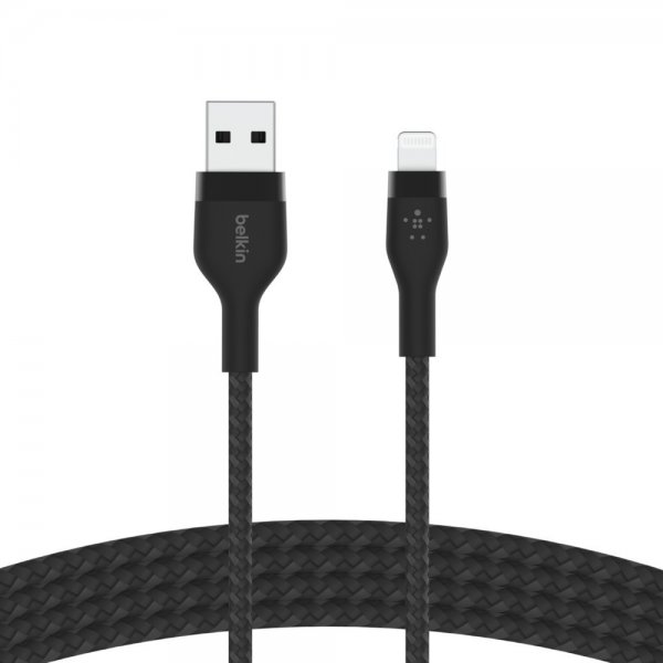 Belkin BOOST CHARGE USB-A–LTG-punottu silikoni 1 m, musta