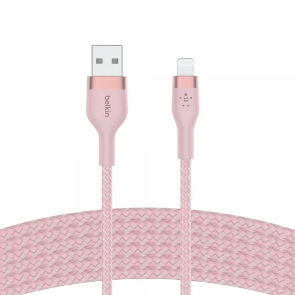 Belkin BOOST CHARGE USB-A–LTG Punottu silikoni 3m Vaaleanpunainen