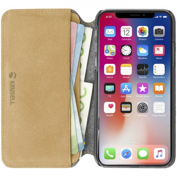 Krusell iPhone Xs Max Suojakuori Broby Konjakki