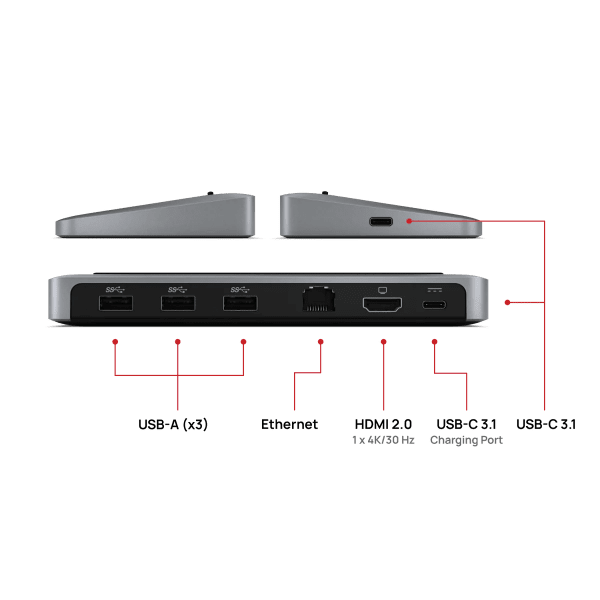 Brydge Stone II USB-C-moniporttihubi yhdellä näytöllä