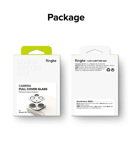 Ringke iPhone 15/iPhone 15 Plus kamerasuojalasi 2 kpl