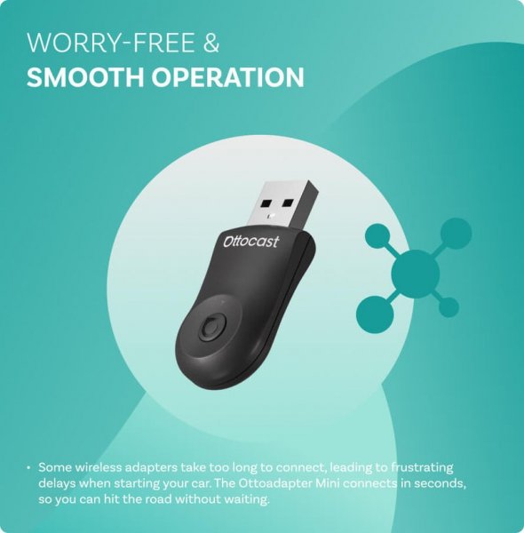 Ottocast Mini Langaton Apple CarPlay/Android Auto -sovitin