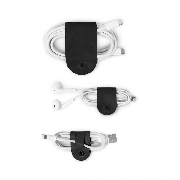 Twelve South CableSnap Kaapelipidike Aidolla Nahalla, Musta