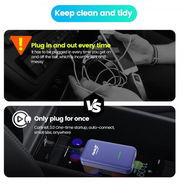 Carlinkit 4.0 Apple Carplay/Android Auto Langaton Adapteri
