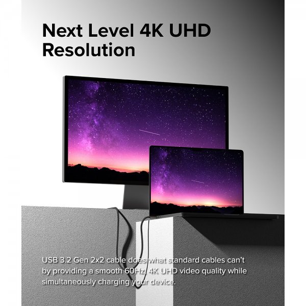 Ringke USB 3.2 Gen 2X2 USB-C 240W 1m -kaapeli