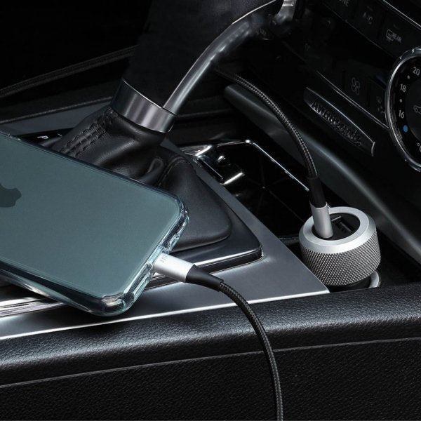Just Mobile Highway Turbo - autolaturi USB-C–Lightning-kaapelilla
