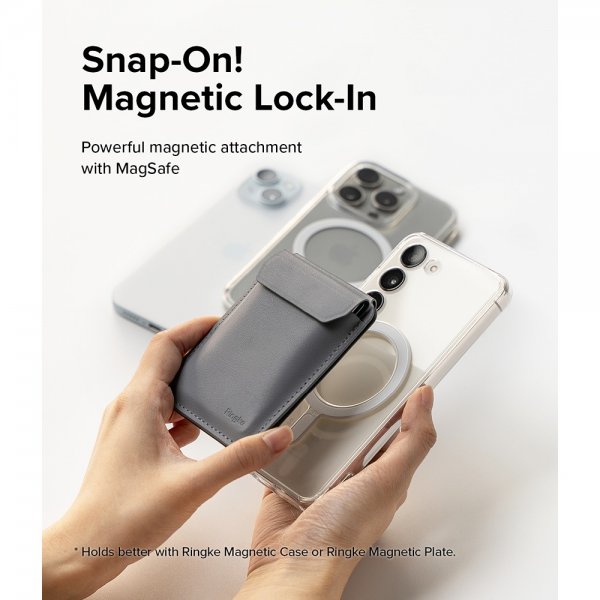 Ringke Korttikotelo Stand Wallet Magnetic MagSafe Light Gray