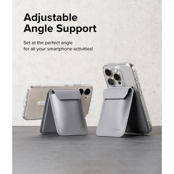 Ringke Korttikotelo Stand Wallet Magnetic MagSafe Light Gray