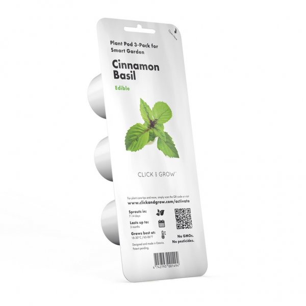 Click and Grow Smart Garden täyttöpakkaus 3 kpl - Kanelibasilika