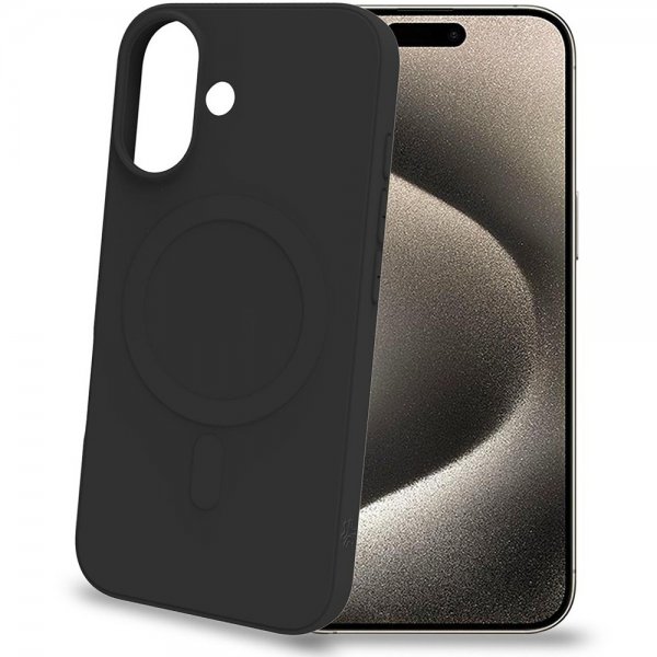 Celly iPhone 16 Suojakuori CROMOMAG Musta
