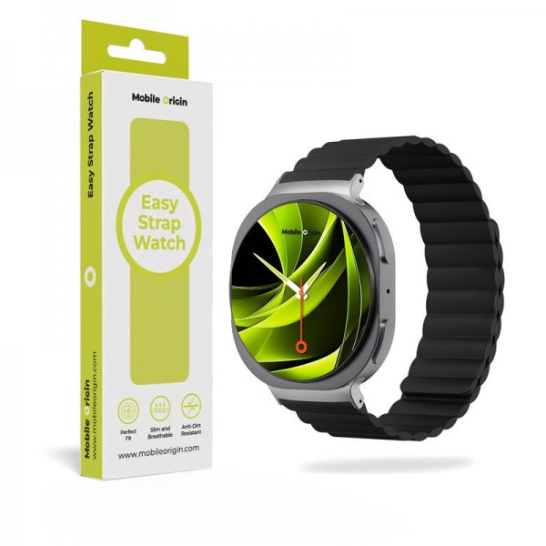 Mobile Origin Samsung Galaxy Watch 8 40/44mm/Classic 46mm ranneke Easy Strap musta