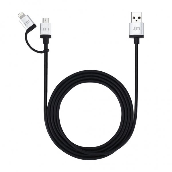 Just Mobile Kaapeli AluCable Duo USB-A/Micro-USB/Lightning 1,5 m