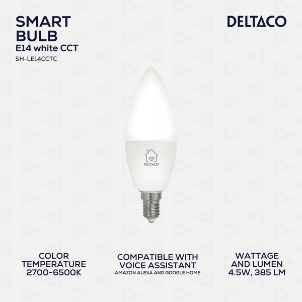 Deltaco Smart Home Himmennettävä LED-lamppu E14 WiFi 4.5W