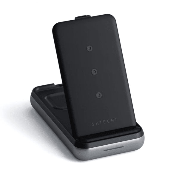 Satechi Duo Wireless Charger Power Stand avaruusharmaa