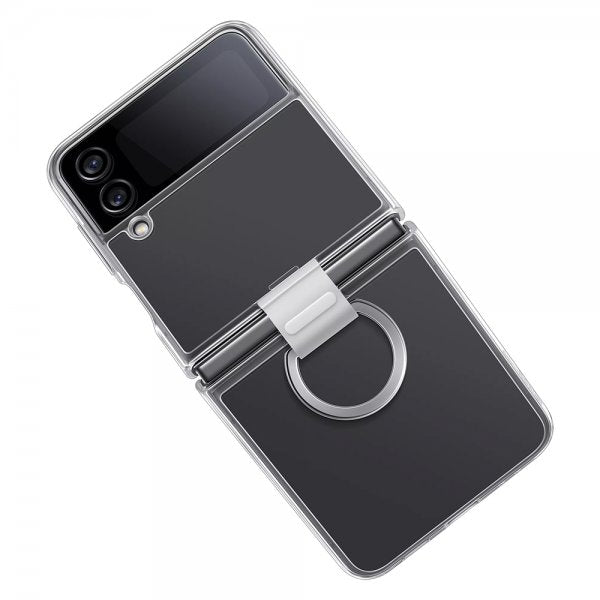 Samsung Alkuperäinen Galaxy Z Flip 4 Kuori Kirkas suojakuori renkaalla Läpinäkyvä