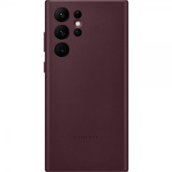 Samsung alkuperäinen Galaxy S22 Ultra Leather Cover -nahkakotelo, burgundi