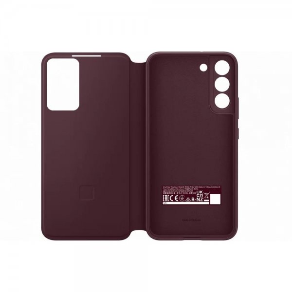 Samsung alkuperäinen Galaxy S22 -suojakuori Smart Clear View Cover -suojakuori, Burgundy