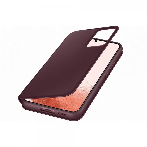 Samsung Original Galaxy S22 Plus -suojakotelo Smart Clear View Cover, burgundi