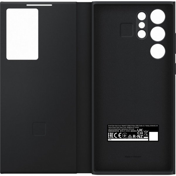 Samsung Original Galaxy S22 Ultra Kotelo Smart Clear View Cover, musta