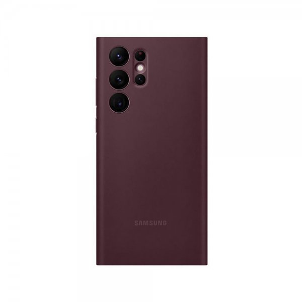 Samsung Alkuperäinen Galaxy S22 Ultra Älykäs Clear View -suojakotelo, viininpunainen