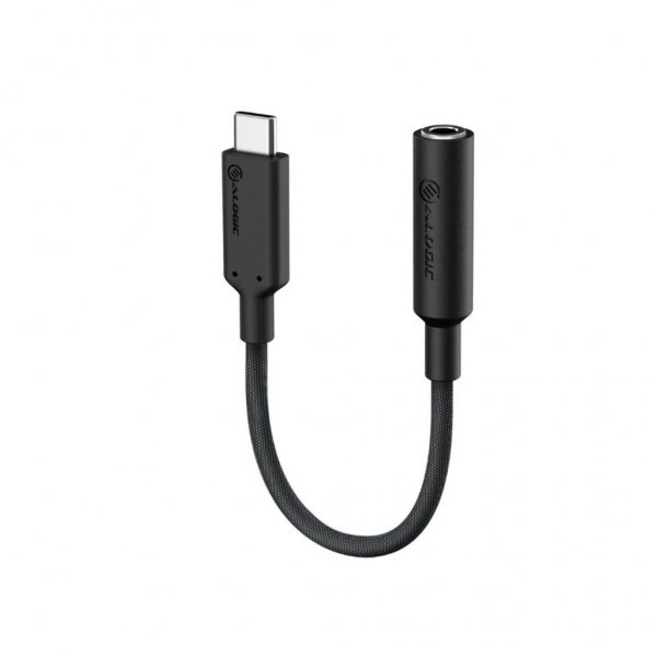 ALOGIC Elements Pro 10 cm USB-C–3,5 mm audiomuunnin, musta