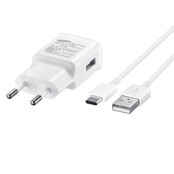 Samsung EP-TA20EWE -lataussovitin + USB Type-C -kaapeli 1,2 m, valkoinen