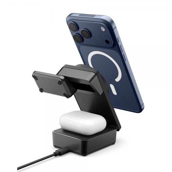 Spigen Essential 3-in-1 Taitettava Latausasema MagSafe Qi2 25W