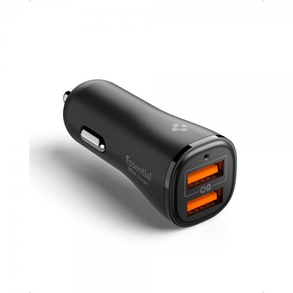 Spigen Essential Autolaturi 30W 2xUSB-A Musta