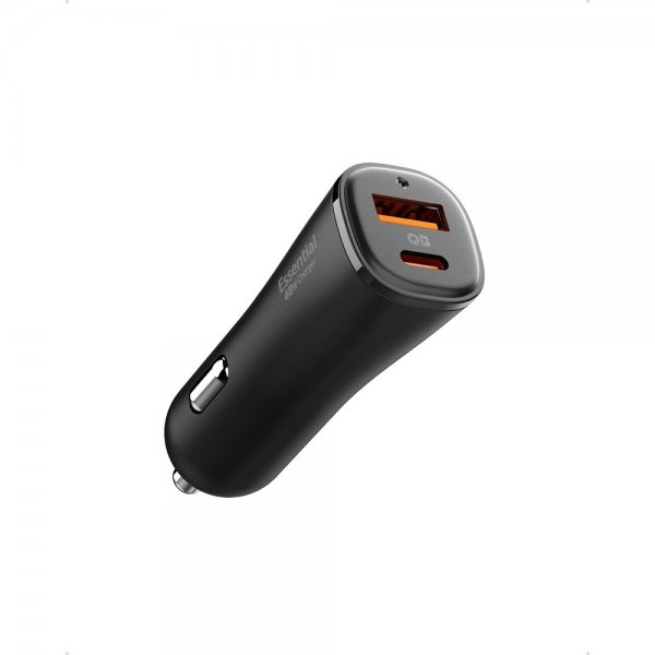Spigen Essential Autolaturi 48W 1xUSB-C 1xUSB-A Musta