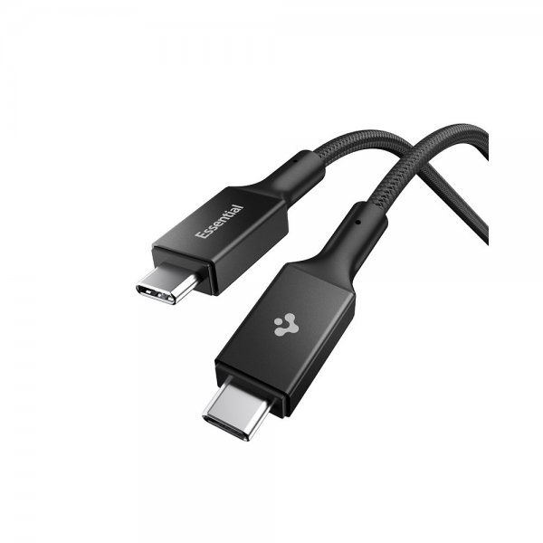 Spigen Essential USB-C–USB-C 100W 1m -kaapeli, musta